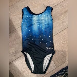 Kids Blue and Black Leotard with Gems